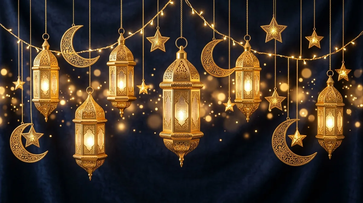 زينة عيد وأضواء دافئة